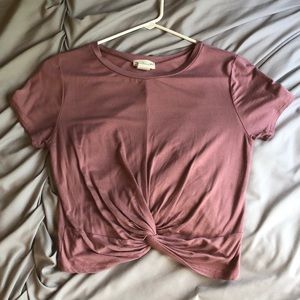 Mauve Cropped Short Sleeve Tee